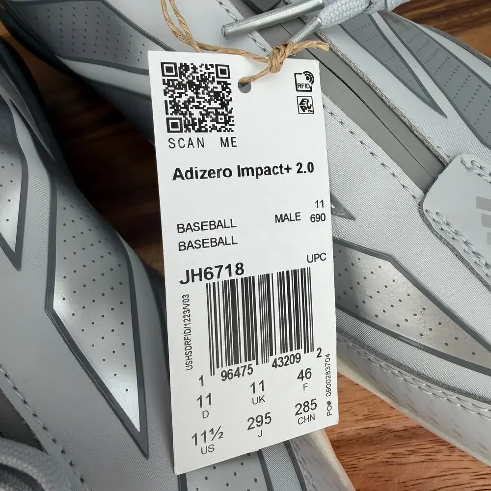 Adidas Adizero Impact+ 2.0 All Star Silver Baseball Cleats JH6718 Men's 11.5 NEW